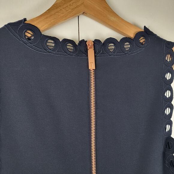 Ted Baker Verony Eyelet A-Line Lace Panel Sleeveless Mini Dress | 0 - Picture 8 of 11